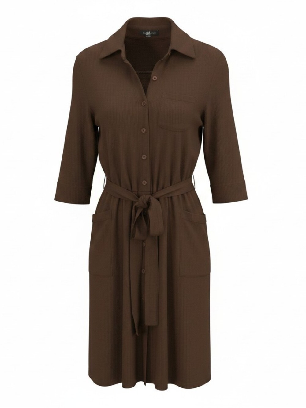 Price ⬇️ François Beauregard Brown Jersey Knit Shirt Dress 🇨🇦 Designer size 00
